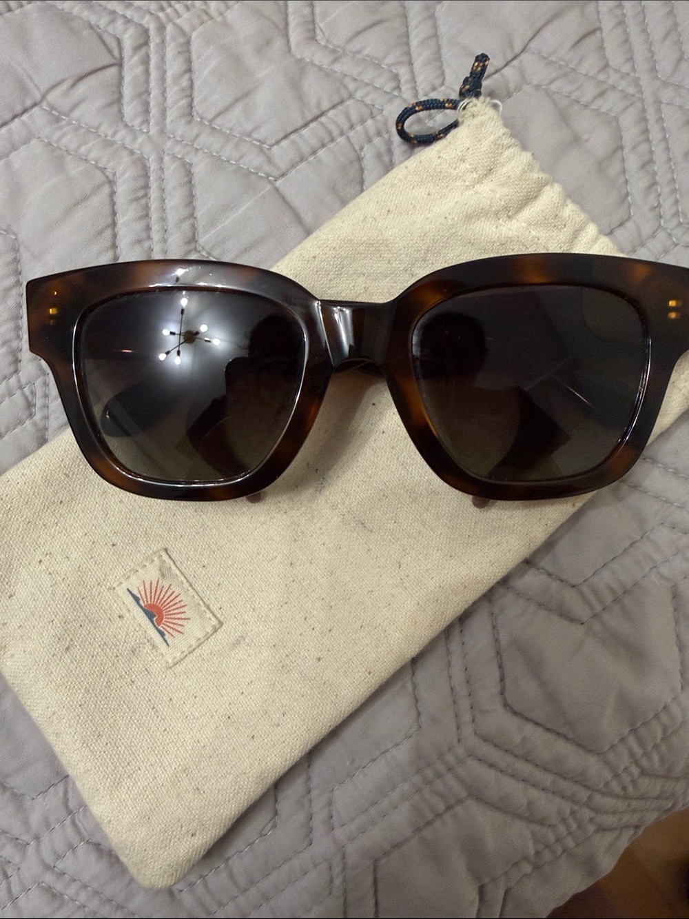 Faherty Tortoise Brown Gradient Square Sunglasses